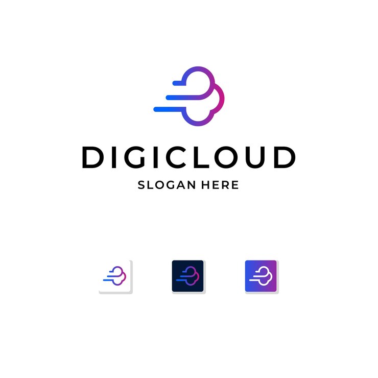 diseño de logotipo moderno de nube digital
