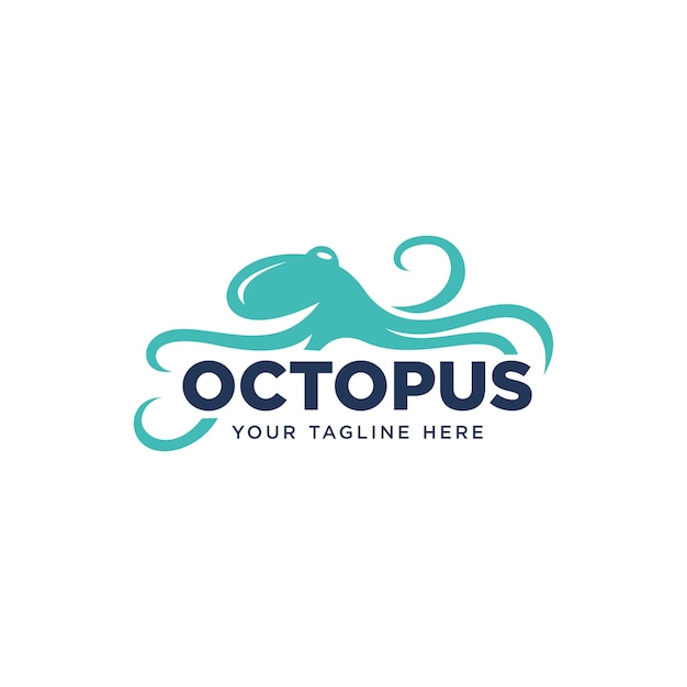 diseño de logotipo moderno de pulpo de silueta