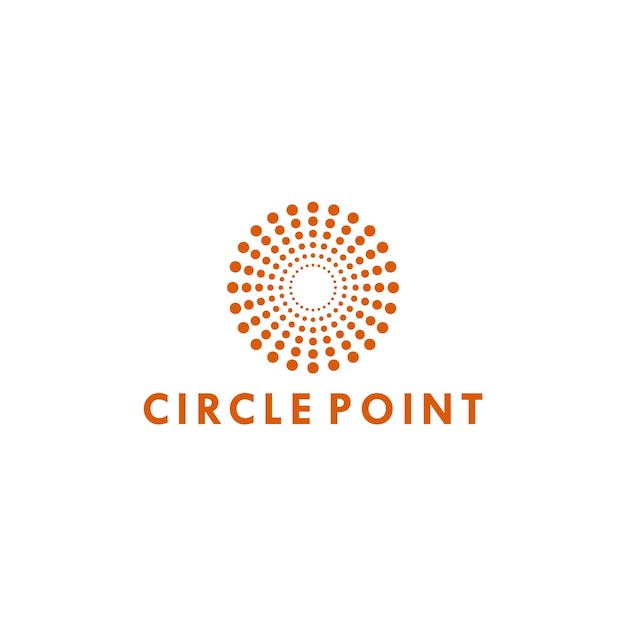 Diseño de logotipo moderno de punto de círculo de lujo simple