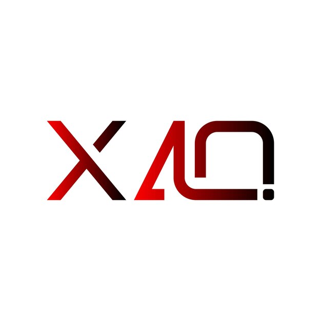 diseño de logotipo moderno rojo negro XAQ letra inicial marca minimalista geométrico abstracto icono símbolo