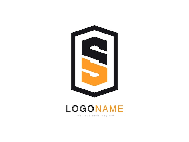 Diseño de logotipo moderno S OS y SO letra inicial