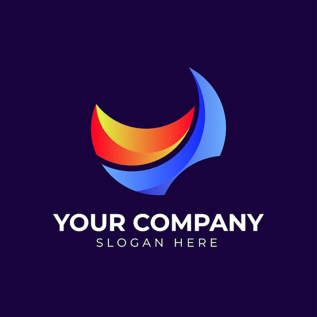 Diseño de logotipo moderno simple y minimalista con estilo gradiente