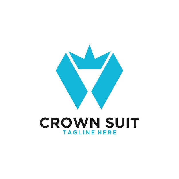 Diseño de logotipo moderno de traje de corona