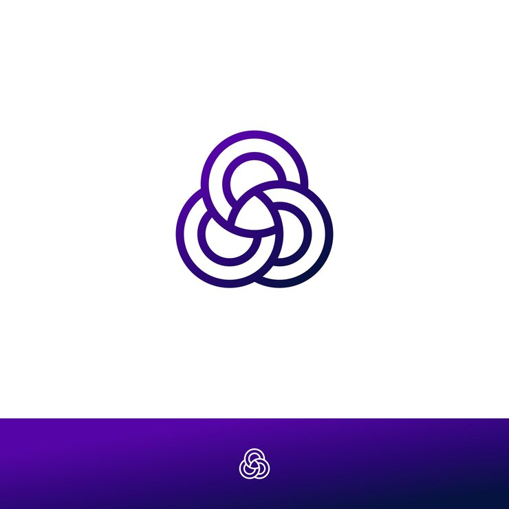 Vector diseño del logotipo moderno del triángulo circular