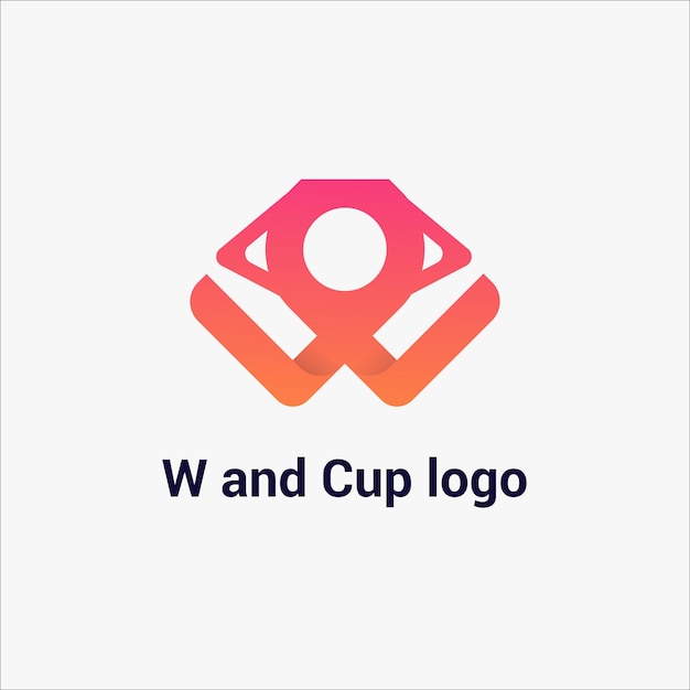 Diseño del logotipo moderno de W y Cup