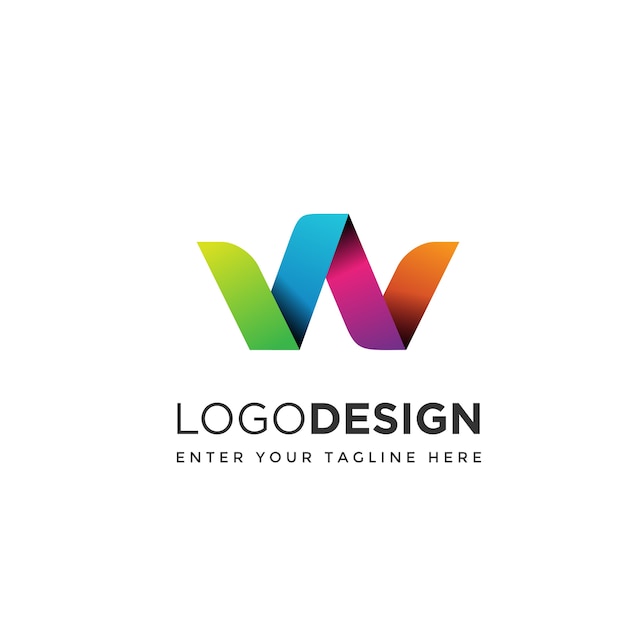 Diseño de logotipo moderno W