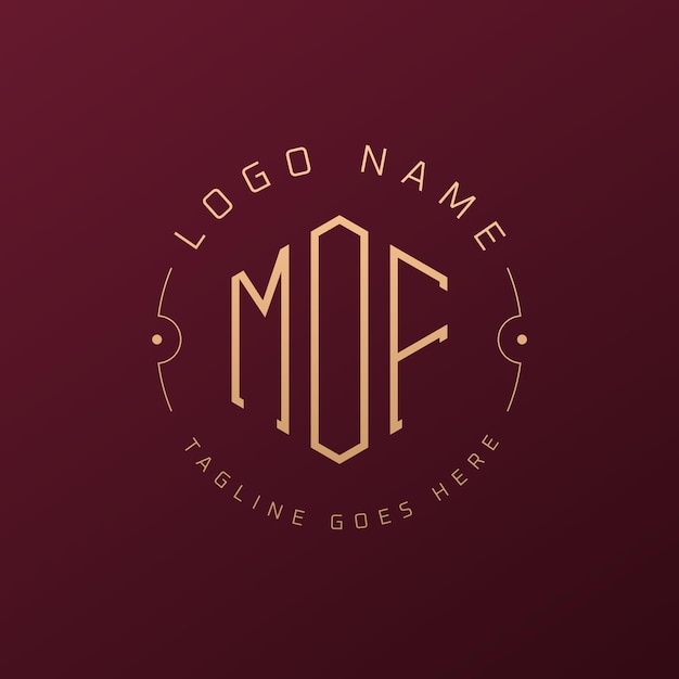 Diseño de logotipo de MOF de lujo Letra elegante MOF Monograma Logotipo minimalista Poligono Modelo de diseño de logotipo MOF