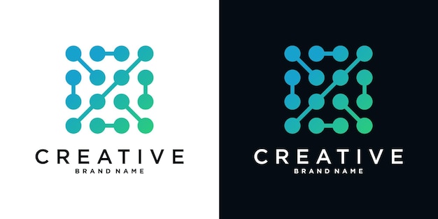 Diseño del logotipo de Molecul tech Forma creativa Concepto moderno Vector premium
