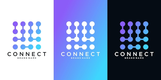 Diseño del logotipo de Molecul tech Forma creativa Concepto moderno Vector premium