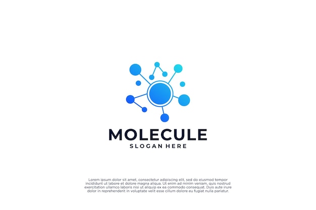 Diseño de logotipo de molécula abstracta Icono de innovación de laboratorio científico Investigación genética