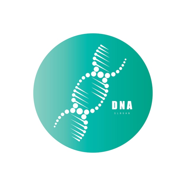 Diseño del logotipo de la molécula de ADN Estructura de la hélice del gen Logotipo de vector concepto de eps Logotipo genético