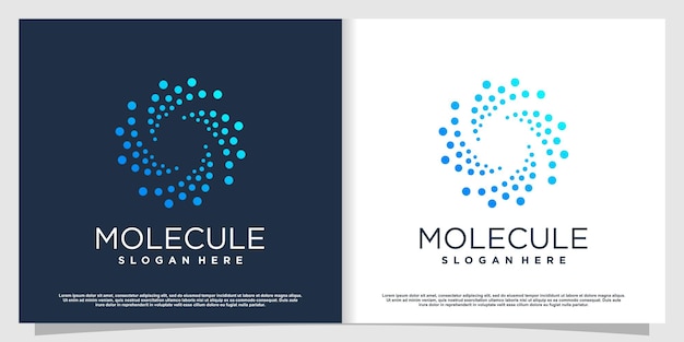 Diseño de logotipo de molécula con concepto creativo moderno Premium Vector parte 1