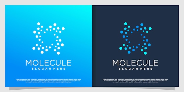 Diseño de logotipo de molécula con concepto creativo moderno Premium Vector parte 8