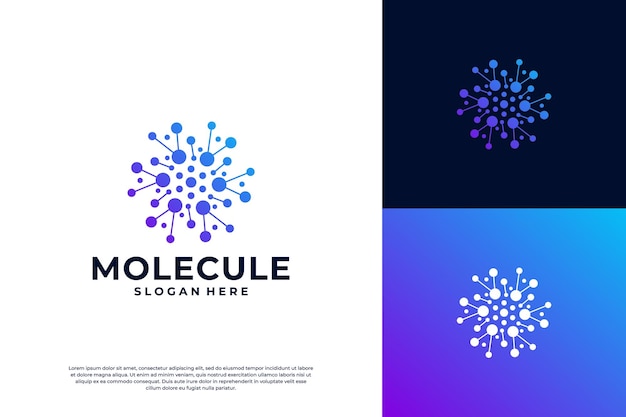 Diseño del logotipo de la molécula conexión de puntos logotipo moderno