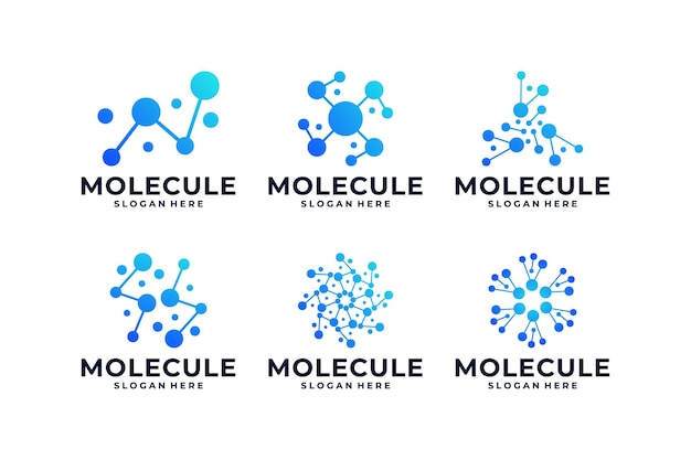 Diseño del logotipo de la molécula conexión de puntos logotipo moderno
