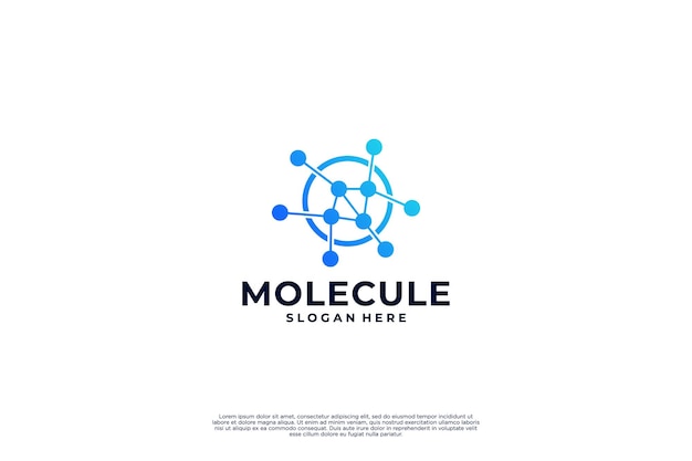 Diseño de logotipo de molécula Icono de innovación de laboratorio científico
