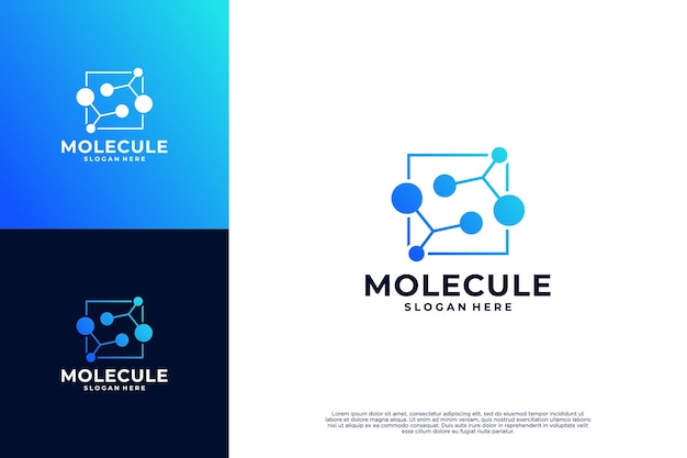 Diseño de logotipo de molécula Icono de innovación de laboratorio científico