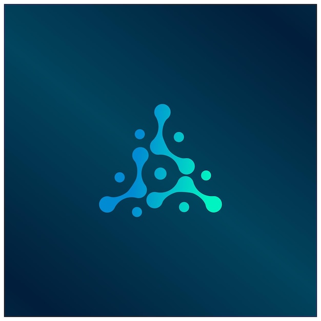 Diseño de logotipo de moléculas de biotecnología para servicios médicos de ADN