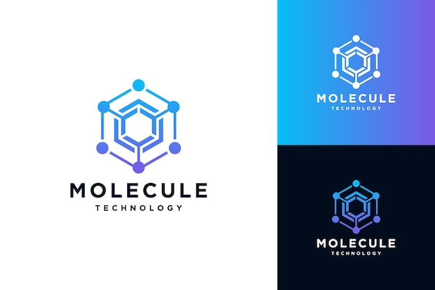 Diseño del logotipo de Molecule Tech con concepto de conexión