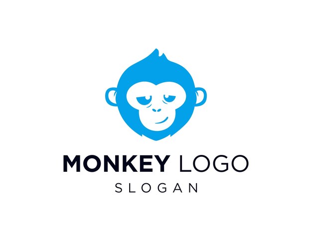 Vector diseño del logotipo del mono creado utilizando la aplicación corel draw 2018 con un fondo blanco