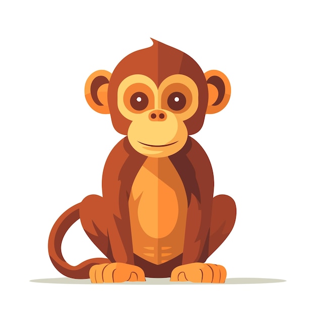 Vector diseño del logotipo del mono dibujo abstracto del mono mimoso aislado ilustración vectorial