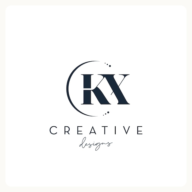Diseño del logotipo Monogram KX, logotipo de carta creativa para empresas y empresas.