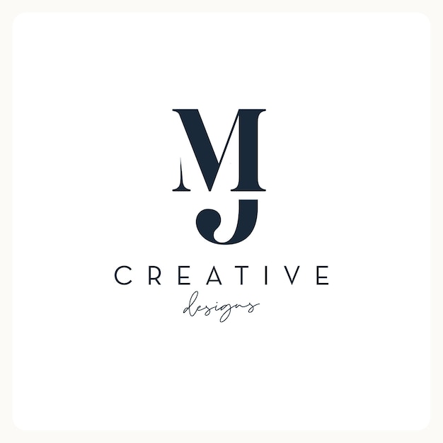 Diseño de logotipo Monogram MJ, logotipo de carta creativa para empresas y empresas