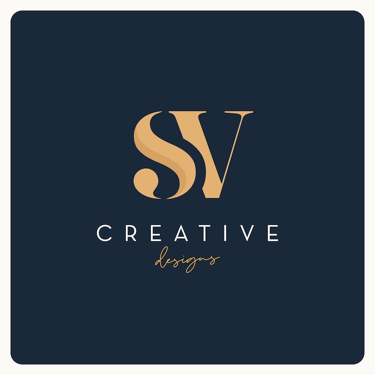 Vector diseño de logotipo monogram sv, logotipo de carta creativa para empresas y empresas