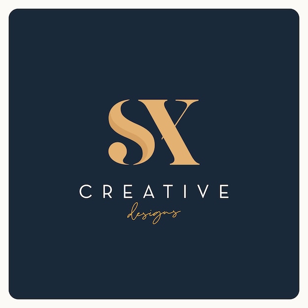 Diseño de logotipo Monogram SX, logotipo de carta creativa para empresas y empresas