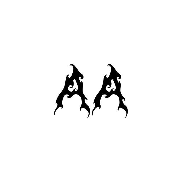 El diseño del logotipo del monograma AA, la letra, el texto, el nombre, el símbolo, el logotipo monocromático, el carácter alfabético, el logo simple.