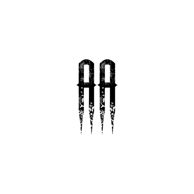 El diseño del logotipo del monograma AA, la letra, el texto, el nombre, el símbolo, el logotipo monocromático, el carácter alfabético, el logo simple.