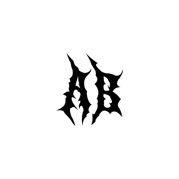 El diseño del logotipo del monograma AB, la letra, el texto, el nombre, el símbolo, el logotipo monocromático, el carácter alfabético, el logo simple.