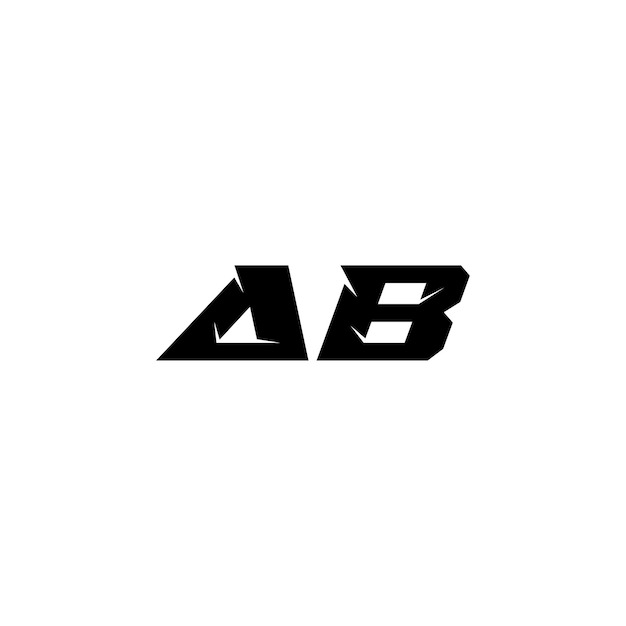 El diseño del logotipo del monograma AB, la letra, el texto, el nombre, el símbolo, el logotipo monocromático, el carácter alfabético, el logo simple.