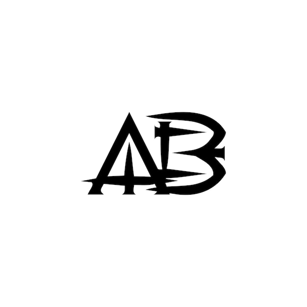 El diseño del logotipo del monograma AB, la letra, el texto, el nombre, el símbolo, el logotipo monocromático, el carácter alfabético, el logo simple.