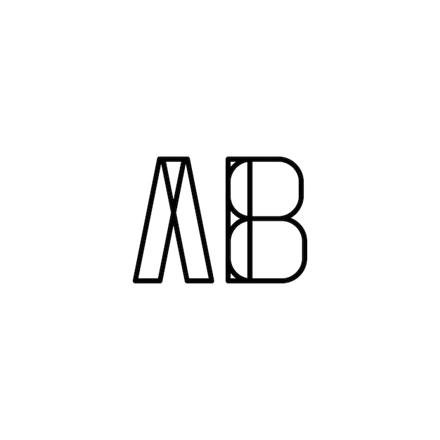 El diseño del logotipo del monograma AB, la letra, el texto, el nombre, el símbolo, el logotipo monocromático, el carácter alfabético, el logo simple.