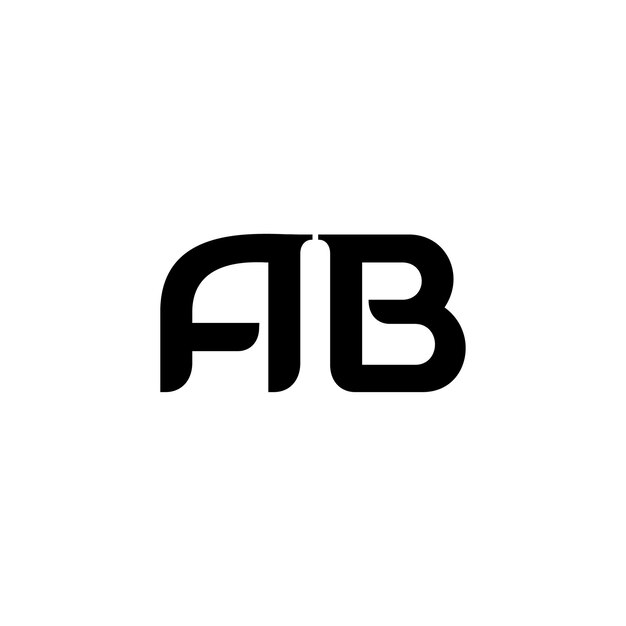 El diseño del logotipo del monograma AB, la letra, el texto, el nombre, el símbolo, el logotipo monocromático, el carácter alfabético, el logo simple.