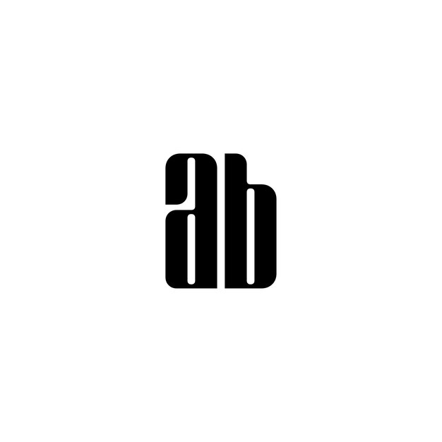 El diseño del logotipo del monograma AB, la letra, el texto, el nombre, el símbolo, el logotipo monocromático, el carácter alfabético, el logo simple.