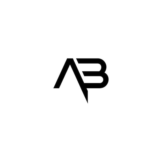 El diseño del logotipo del monograma AB, la letra, el texto, el nombre, el símbolo, el logotipo monocromático, el carácter alfabético, el logo simple.