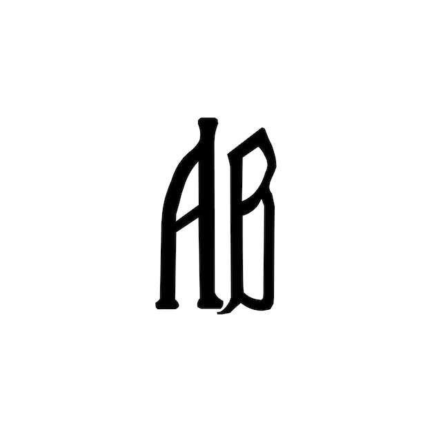 El diseño del logotipo del monograma AB, la letra, el texto, el nombre, el símbolo, el logotipo monocromático, el carácter alfabético, el logo simple.