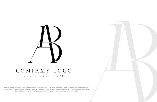 Diseño del logotipo del monograma AB