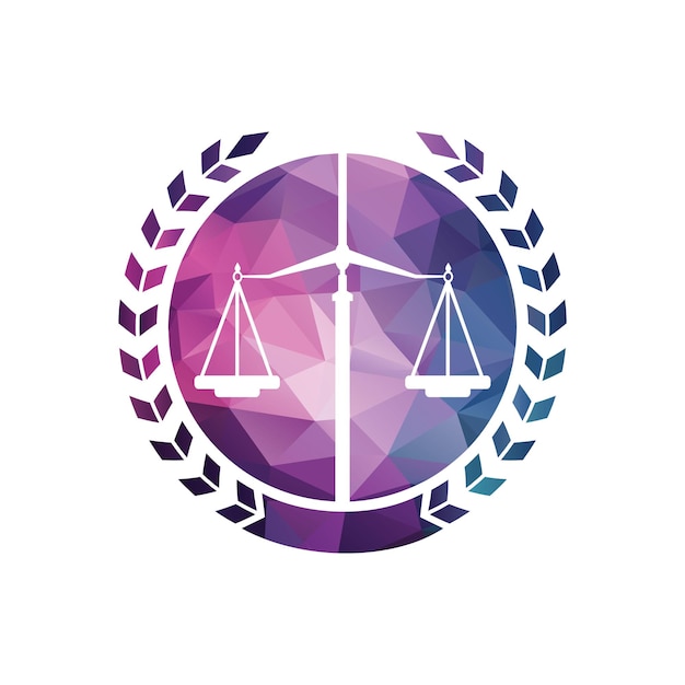 Diseño de logotipo de monograma de abogado y balance de ley