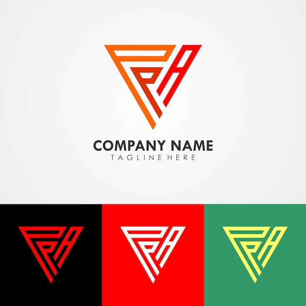 Diseño de logotipo de monograma abstracto, diseño de plantilla con icono de triángulo