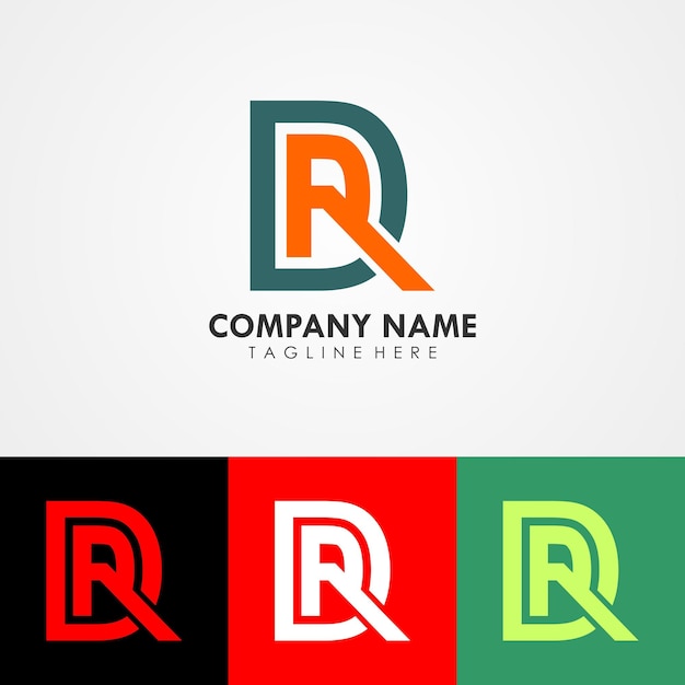 Diseño de logotipo de monograma abstracto, diseño de plantilla con letra D inicial