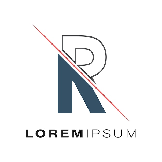 El diseño del logotipo del monograma del alfabeto R