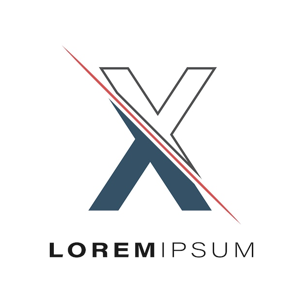 El diseño del logotipo del monograma del alfabeto X