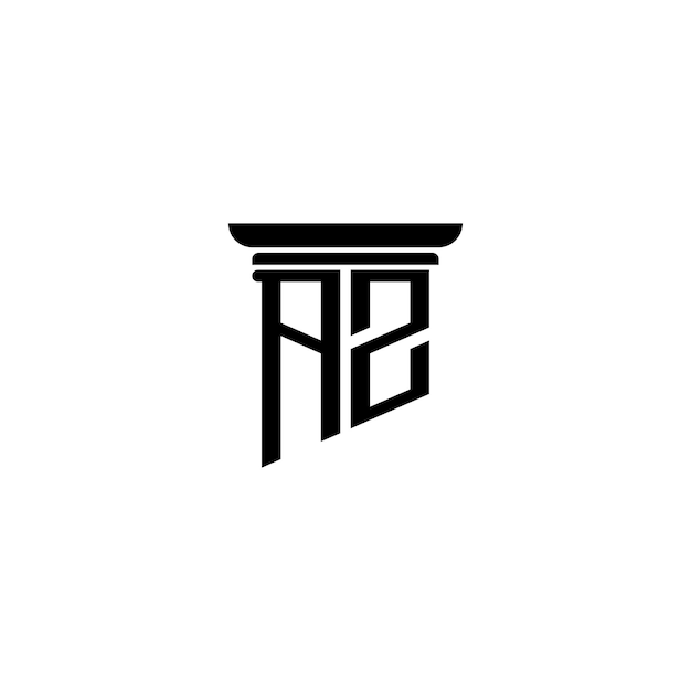 El diseño del logotipo del monograma AZ, la letra, el texto, el nombre, el símbolo, el logotipo monocromático, el carácter alfabético, el logo simple.