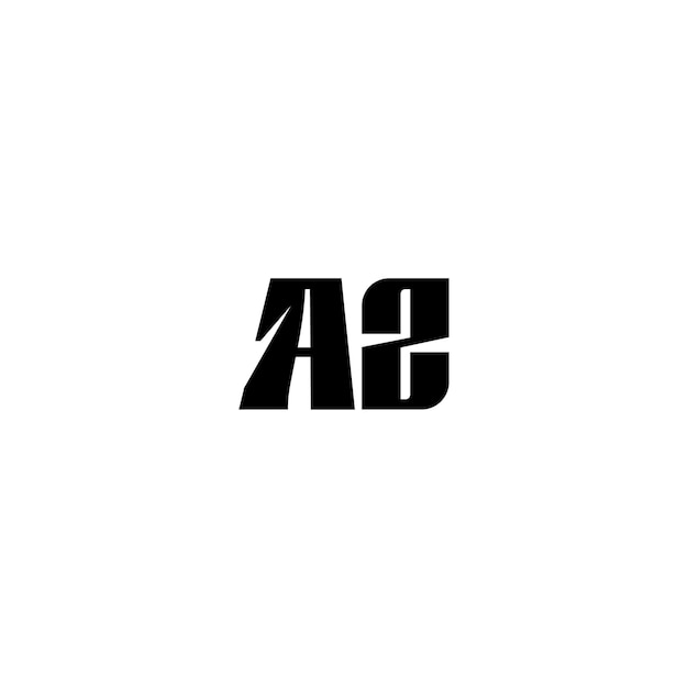 El diseño del logotipo del monograma AZ, la letra, el texto, el nombre, el símbolo, el logotipo monocromático, el carácter alfabético, el logo simple.