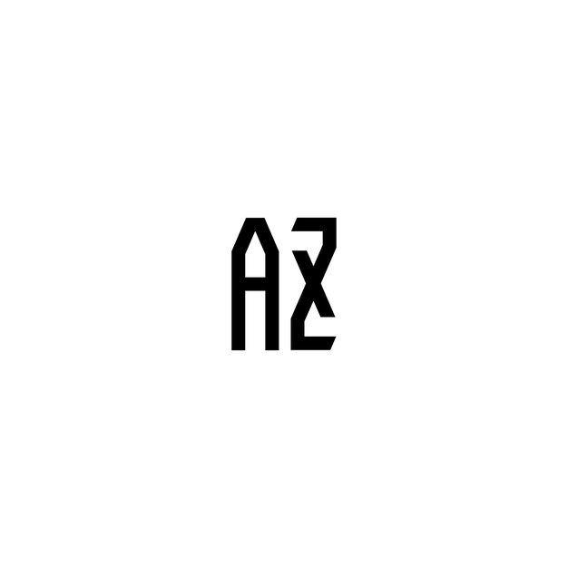 El diseño del logotipo del monograma AZ, la letra, el texto, el nombre, el símbolo, el logotipo monocromático, el carácter alfabético, el logo simple.