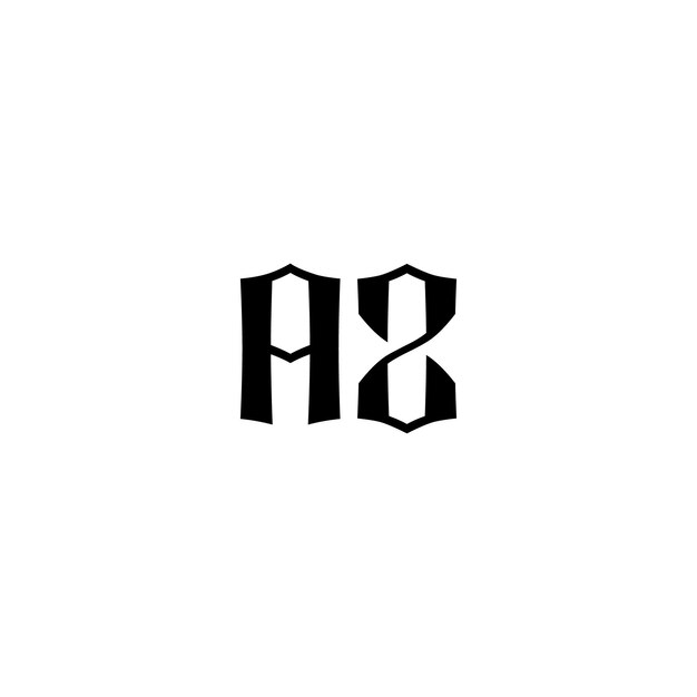 El diseño del logotipo del monograma AZ, la letra, el texto, el nombre, el símbolo, el logotipo monocromático, el carácter alfabético, el logo simple.