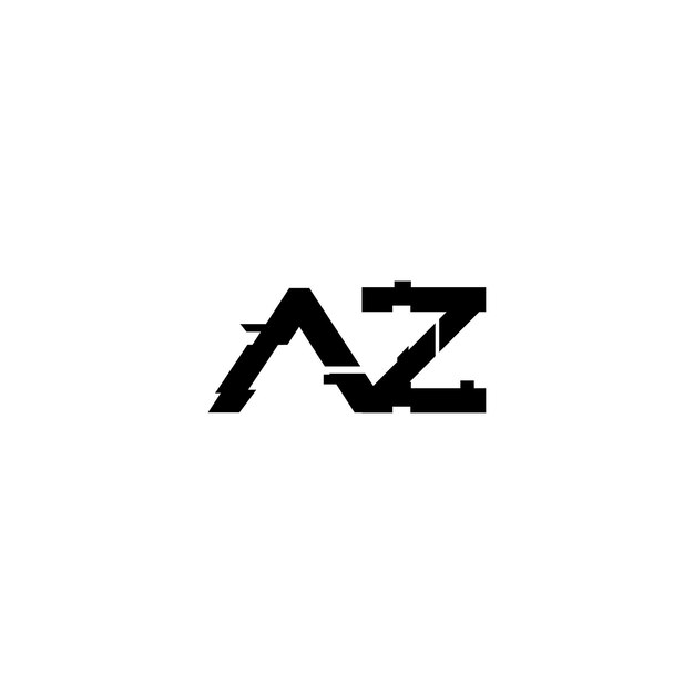 El diseño del logotipo del monograma AZ, la letra, el texto, el nombre, el símbolo, el logotipo monocromático, el carácter alfabético, el logo simple.